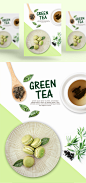 清新绿茶马卡龙PSD模板：Fresh Green Tea Macarons PSD template#ti338a2910 :  