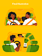 cityone case study : City One is a South African carpooling App for daily commutes. For its debut on AppStore, it needed illustrations that stops visitors from further scroll and stick to CityOne screens. To make screens gluey we played with the strongest