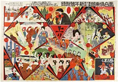 绘双六 |  双六是日本棋盘游戏中的一种。江户时代绘双六流行（与浮世绘版画的发展相一致），由著名的画师亲自参与绘画棋面或者片尾。绘画作品也在当时被广泛传播和运用。

（ 大家如对此有更多了解的，可以补充和分享） ​​​​