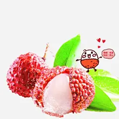荔枝海报元素免抠素材_图宝宝 https://bao16.com 卡通人物 水果 绿叶 荔枝 鲜艳