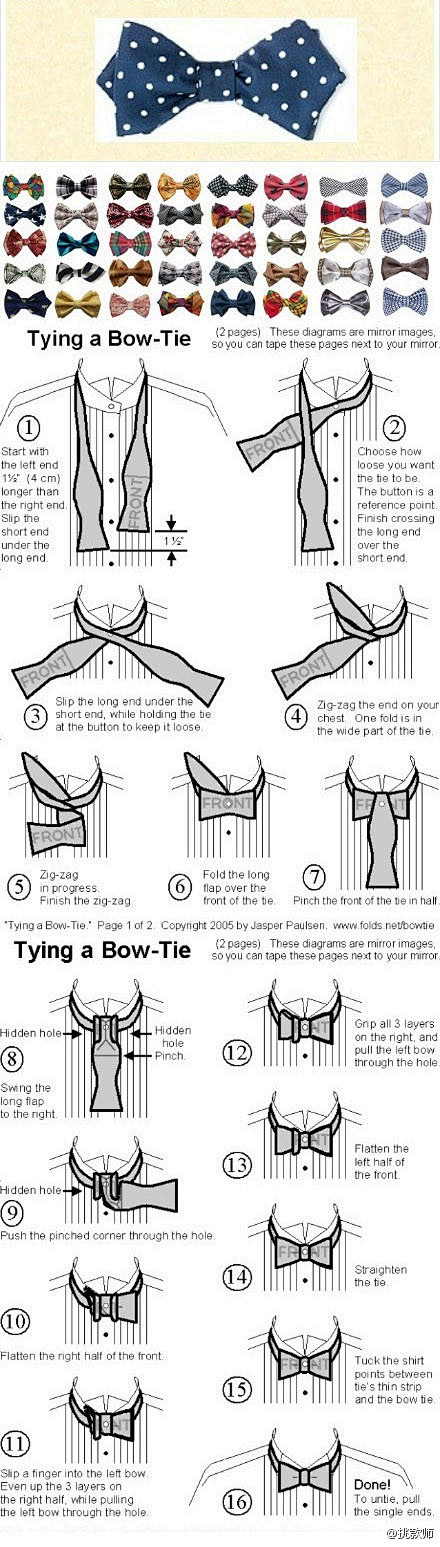 领结系法，学起来~学搭配挑款式，就关注@...