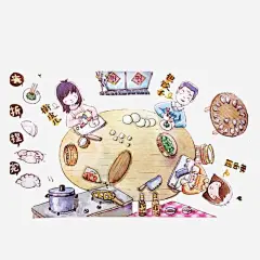 饺子传说插画_百度图片搜索