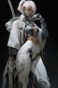 其中包括图片：AI generated samurai girl
