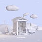 3D c4d cartoon creative cute funny house