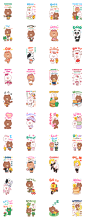 BROWN & FRIENDS : Happy Pastel Colors 4 – LINE stickers | LINE STORE