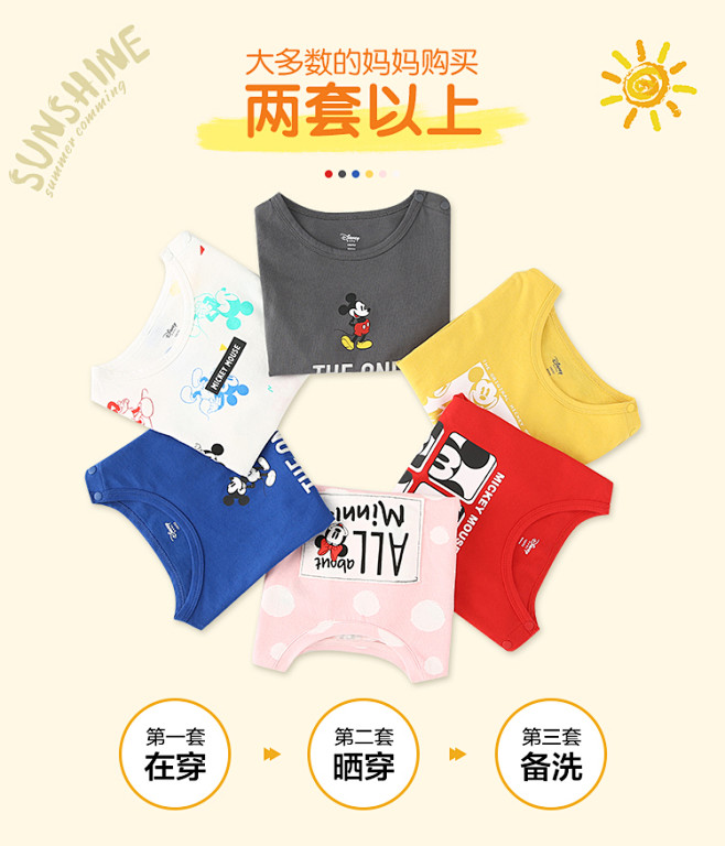 迪士尼男童短袖t恤纯棉2020年夏季宝宝...