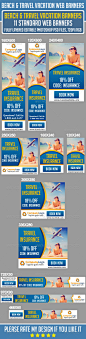 Beach and Travel Vacation Web Banners - Banners & Ads Web Elements
