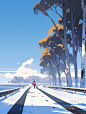 插画| 期待一场大雪 可以去野外咯吱踩雪