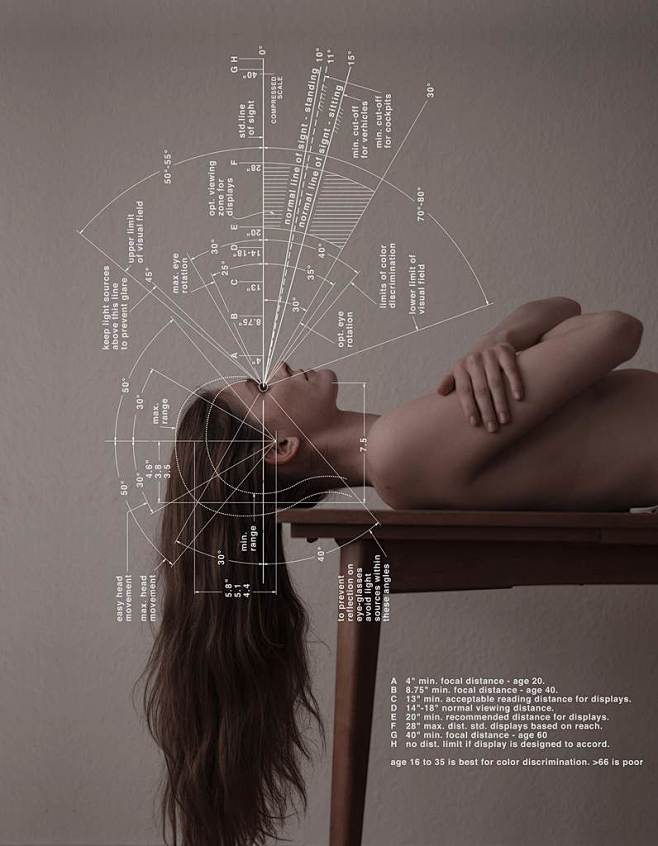 人体工程学。人体的各种部位尺寸分解数据图...