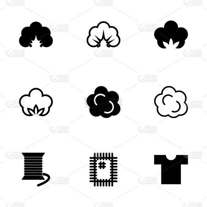 矢量棉花图标集
