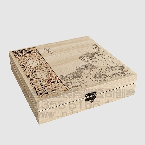 茶叶包装礼盒-木盒 (28) 原木茶叶盒...