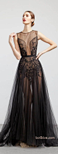 Abed Mahfouz Fall Winter 2012 - 2013 black lace gown: 