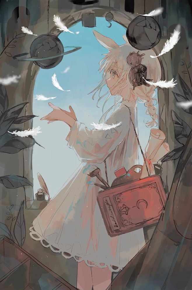 二次元日系日韩风别致少女水彩风插画日本插画师彩莉わらび