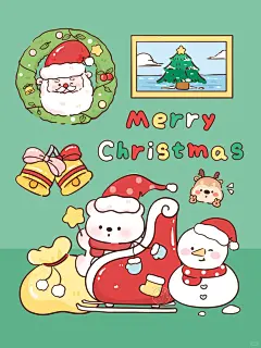 原创壁纸第519期｜圣诞老爷爷和小可爱系列 - 小红书