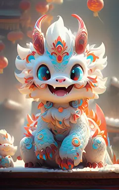 立体可爱卡通龙中国龙元素素材图