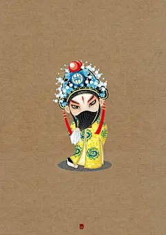 【手绘/插画/漫画】Q版京剧人物：寄君一曲，不问曲终人聚散。