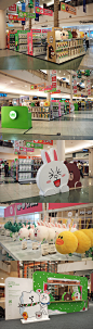 LINE FRIENDS POPUP STORE : The LINE Pop-up Stores were created in the major cities of six countries in the world to provide people with the opportunityto experience LINE merchandise and the LINE space.Large-sized figures of LINE’s major characters were ma