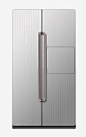 银色多门智能对开门冰箱高清素材 冰箱 家用电器 家电 对开门冰箱 电冰箱 电器 元素 免抠png 设计图片 免费下载