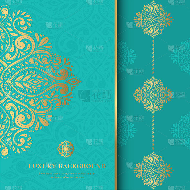 Gold and turquoise I...