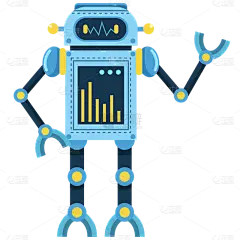 手绘-机器人元素互联网科技贴纸8