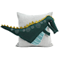 原创样板房儿童房沙发垫靠枕现代北欧灰绿恐龙形状抱枕设计师搭配-淘宝网