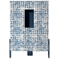 Ziqqurat Low Cabinet in Traccia Blue and White Pattern by Driade Lab