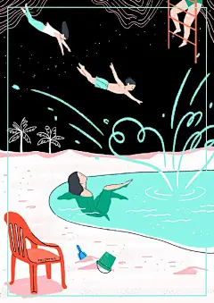 #插画#  纪念一下仅剩三格电量的小夏天 
works by 금요일(friday412) ​​​​