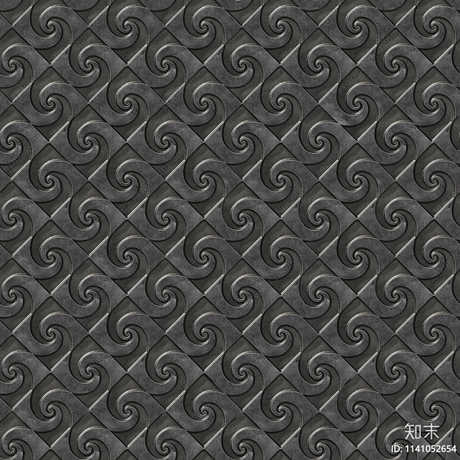 无缝黑色花纹板金属贴图下载【ID:114...