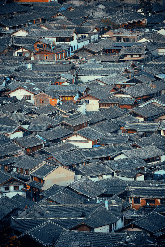 丽江,古老的,建筑外部,垂直画幅,建筑,...
