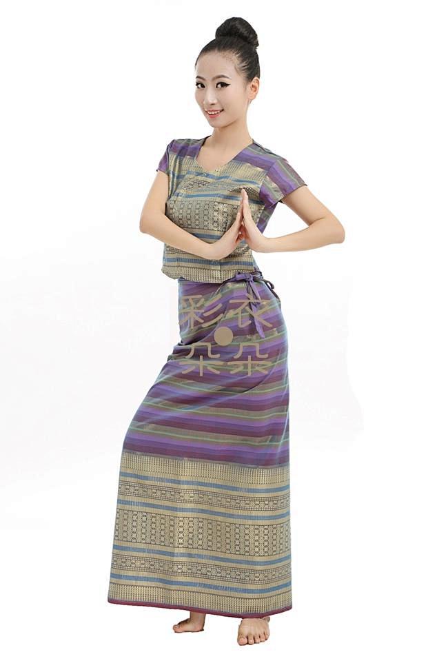 【彩衣朵朵】短袖傣族服装 云南少数民族泼...