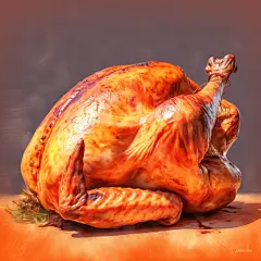 AI绘画_Prompts_CarolHall_Roast_turkey_on_a_bright_solid_background_without_sha_6c9888de-a0ce-4fac-b411-d20e83daedfb_xpanx.com