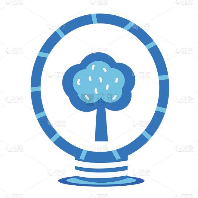 扁平-环保元素-植树