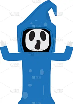 可爱的,黑暗镰刀手,动画片,分离着色,怪异,性格,矢量