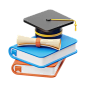 Graduation Books And Certificate  3D Illustration