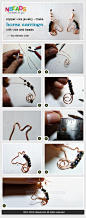 copper wire jewelry - make horse earrings with wire and beads