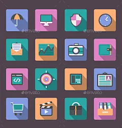 矢量平面网络图标设置12 -网络图标Vector Flat Web Icons Set 12 - Web Icons档案、徽章、业务、照相机、时钟、代码,计算机,开发人员,开发人员,电子商务,平坦,图标,图标,工作,信息,资金,监控,允许,电话,配置文件,记录,报告,屏幕,安全,盾牌,目标,时间,雨伞,矢量,视频 archives, badge, business, camera, clock, code, computer, developer, developers, ecommerce, flat,