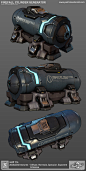 Halo 5: Guardians Miningtown Ship, Patrick Sutton : Another spaceship, this time used as the heart of a mining settlement. As with the Infinity, this guy was made entirely with existing tiling textures, mostly derived from those used to make the buildings