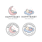 Happy baby sleeping / babyshop vector logo design template Premium Vector