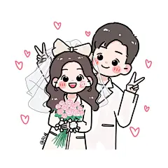 iPad手绘｜可爱婚纱头像 : #画画的日常  #笔记灵感   #婚纱照  #手绘婚纱照  #procreate  #画画  #ipad手绘  #可爱头像  #头像分享
