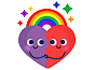 Madewithlove Lgbt情人节是我的情人节emojii贴纸闪耀的星星彩虹lgbt心脏madewithlove