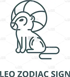 狮子,标志,线图标,直的,概念,天秤座,水瓶座,双鱼座,蝎子,圆形