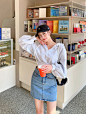 -5kg jeans 半身裙 vol.123 : COMMENT     츄 자체제작 남다른 핏의 데님 큐롯팬츠 !     쫀쫀한 신축성과 치마바지 형태로 편안하게 매일매일♡   DETAIL     신축성 좋게 핏되는 H라인     편안한 착용감의 치마 바지 형태     다리가 길어보이는 반하이웨스트     앞 뒤 포켓 사용 가능     FABRIC     