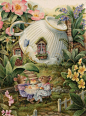 "Teacup" ~ Susan Wheeler, Holly Pond Hill -- how darling is that!! A *teacup* house! ;): 