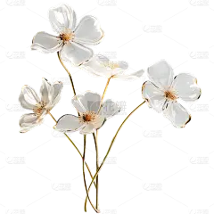 通用3D透明花束花朵元素贴纸