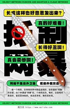 创意合成风文明上网抵制网络暴力宣传海报文明上网网络暴力