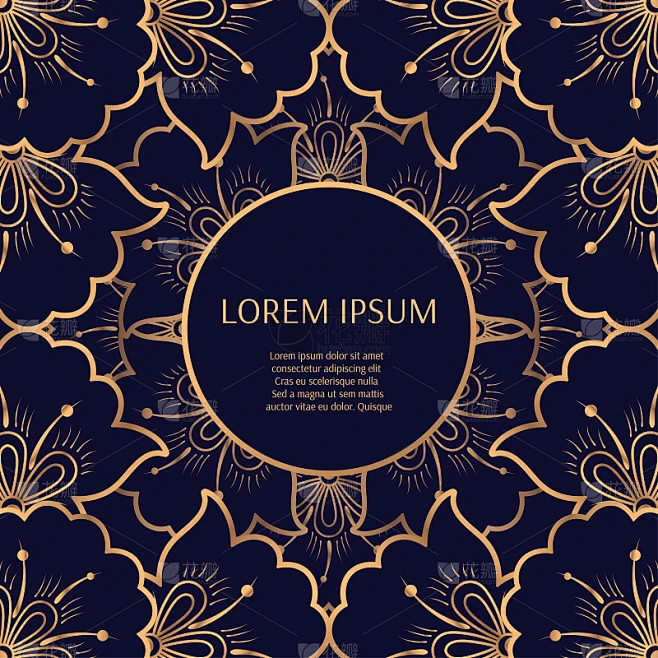 Luxury background vector. Floral royal pattern fra素材-花瓣网