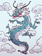 龙年中国龙插画／简笔画简约卡通风格（二）