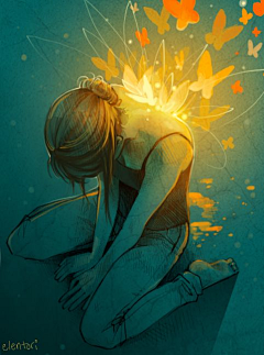 骑鲸的少年采集到色彩