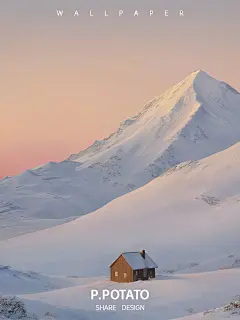 雪山雪景冬季氛围感治愈系壁纸海报背景素材 - 小红书