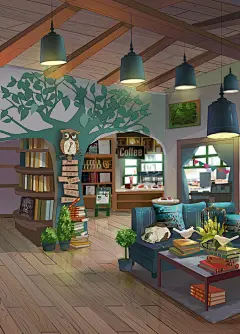 书店内页-陈炻_插画_涂鸦王国插画